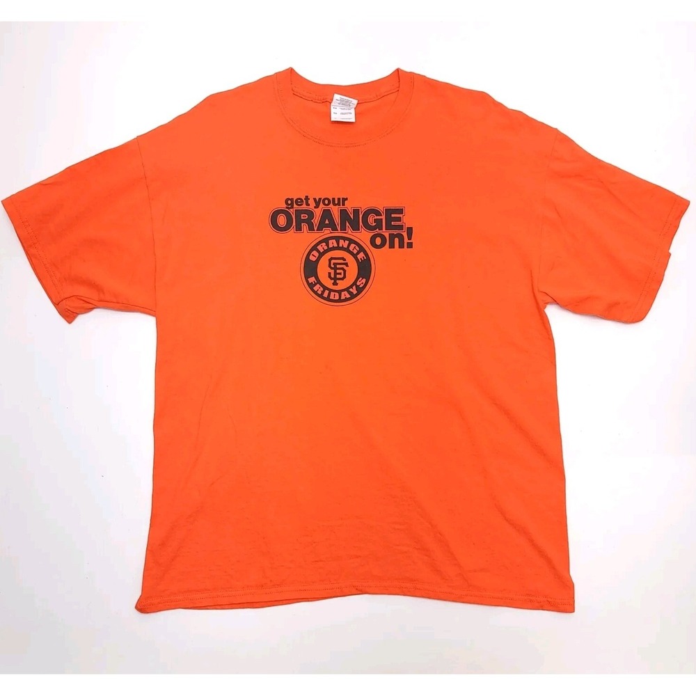 SF Giants Baseball T-Shirt Mens XL Orange‎ Fridays MLB San Francisco 2008